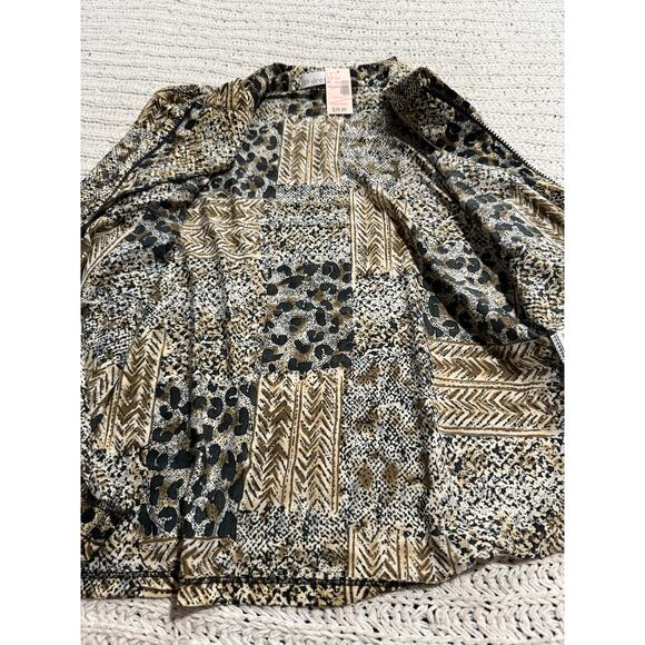 NWT Dressbarn Button Up Shirt Blouse Women's Size Large Animal Print Pattern USA - Picture 10 of 10